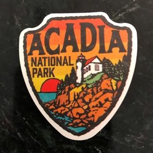 2/$8 Acadia National Park Orange Laptop Sticker